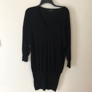 Black V-Neck sweater dress